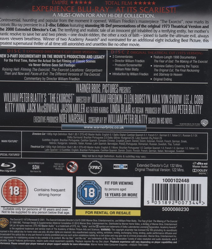 Exorcist - Extended Director's Cut & Original Theatrical Version (2-disc) (Blu-ray) - 2