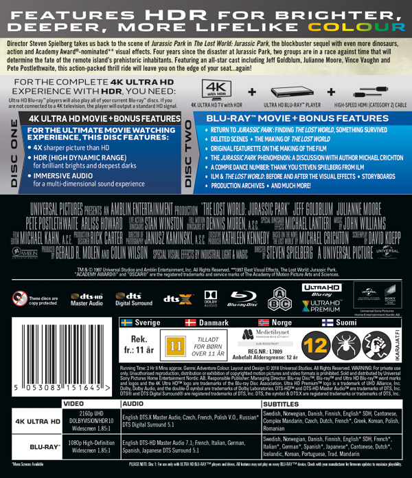 Jurassic Park 2: Lost World (4K Ultra HD Blu-ray + Blu-ray) - 2