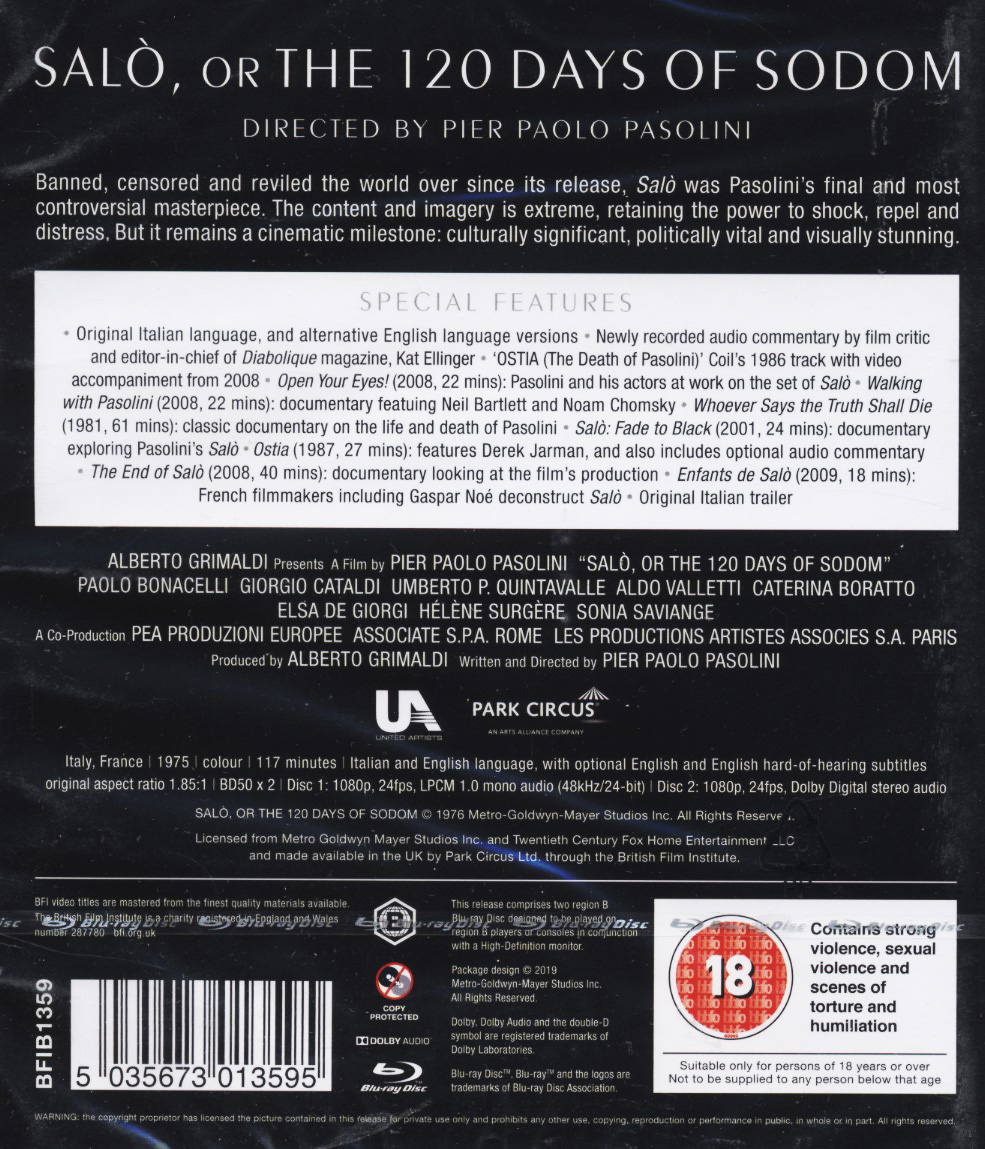 Salò - Sodoms 120 Dagar (2-disc) (ej svensk text) (Blu-ray) - 2