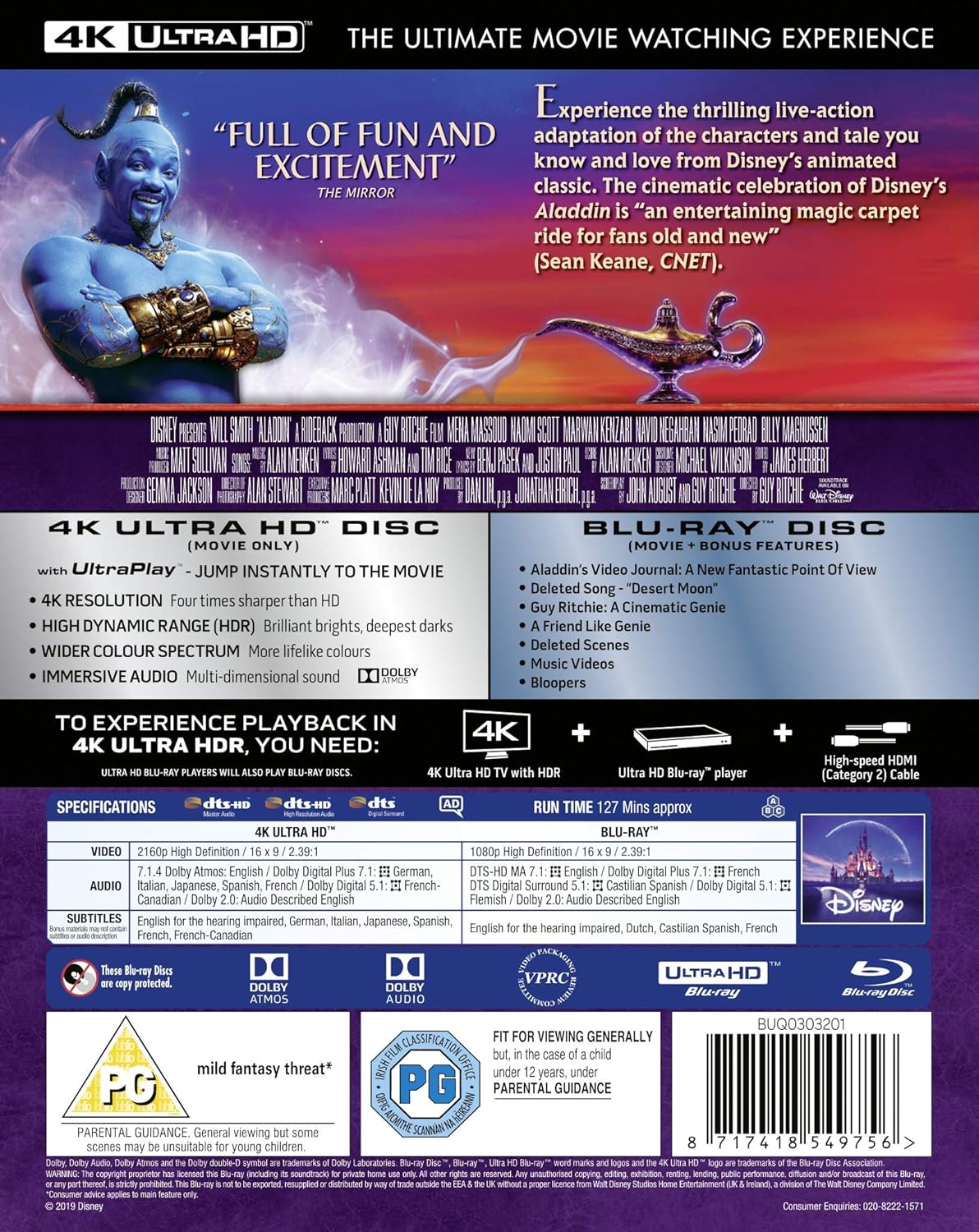 Aladdin (Live) (ej svensk text) (4K Ultra HD + Blu-ray) - 2