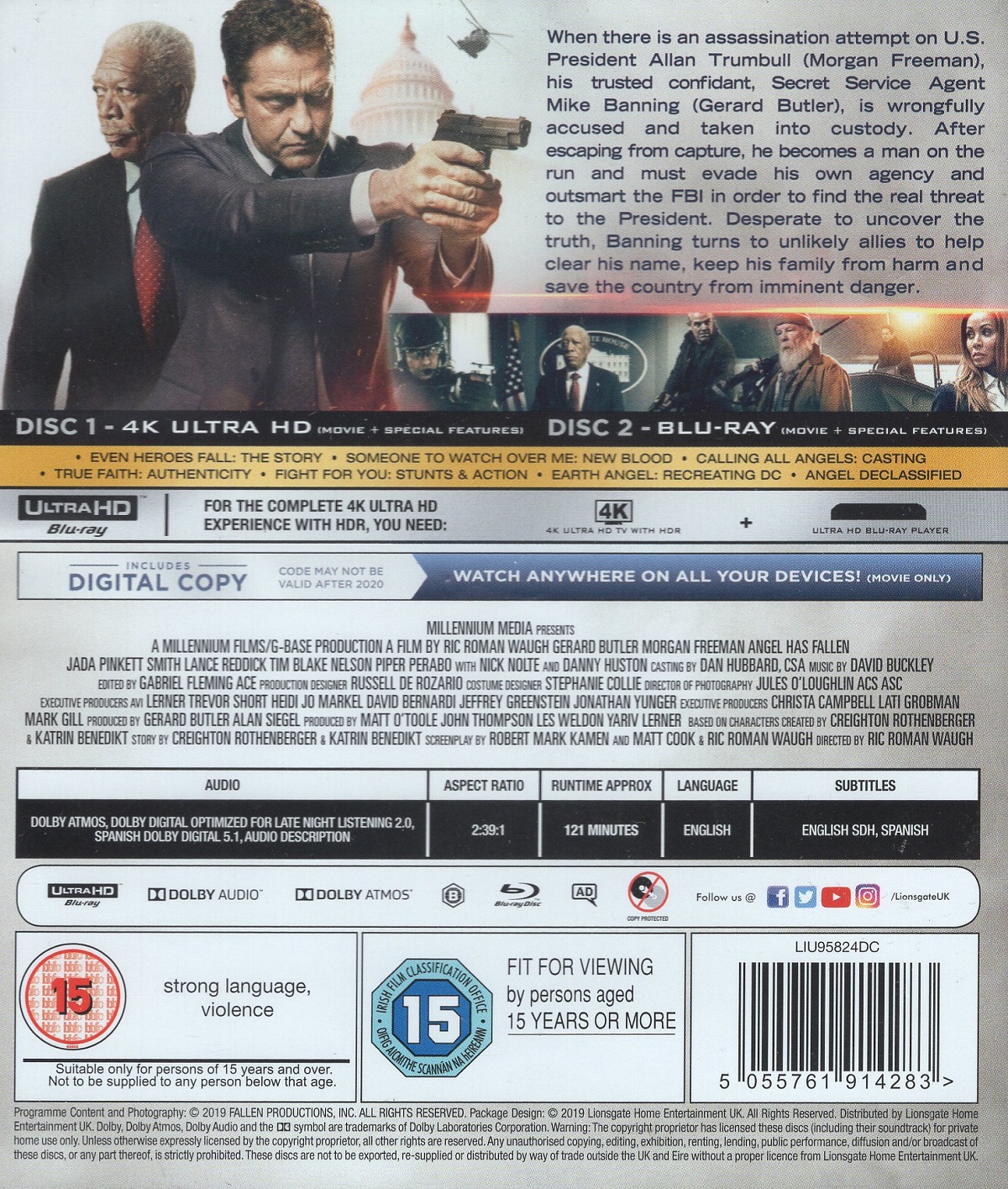 Angel Has Fallen (ej svensk text) (4K Ultra HD + Blu-ray) (Begagnad) - 2