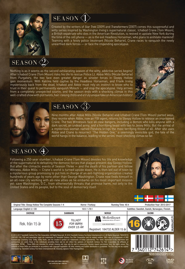 Sleepy Hollow - Säsong 1-4 - 2