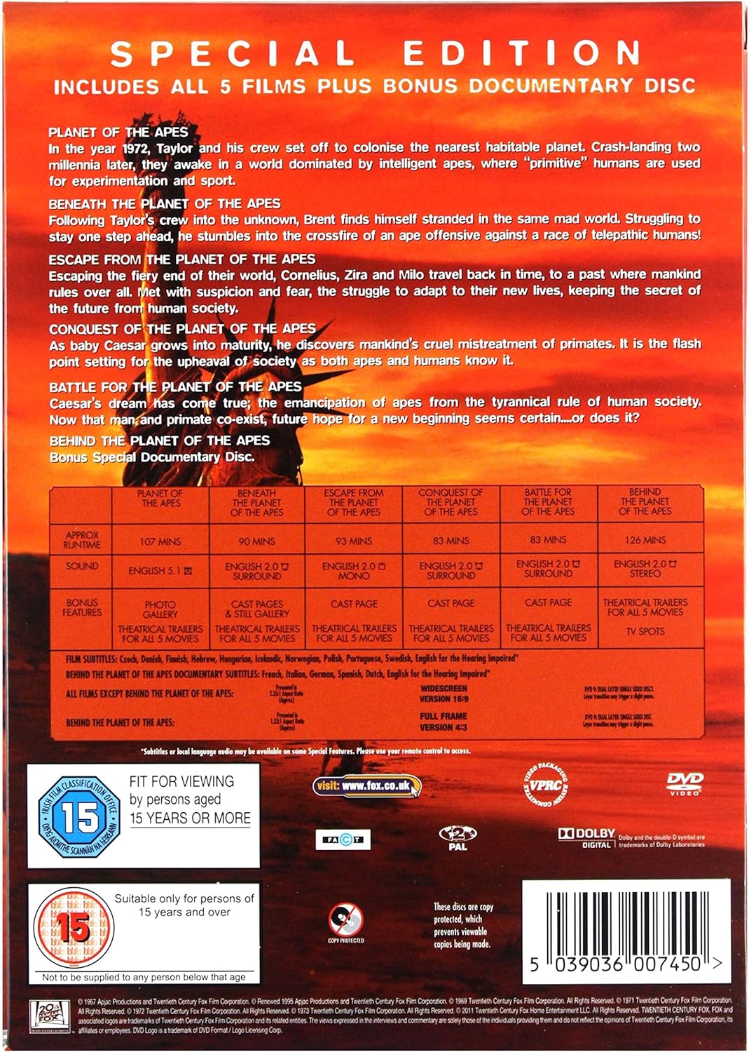 Planet of the Apes Collection Special Edition (6-disc) - 2
