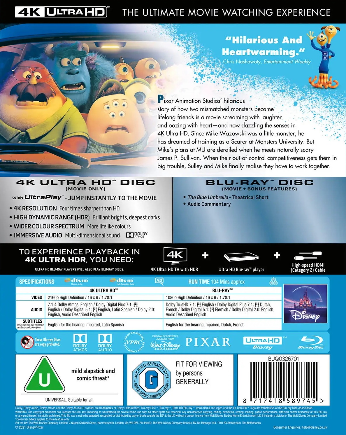 Monsters University (ej svensk text) (4K Ultra HD + Blu-ray) - 2