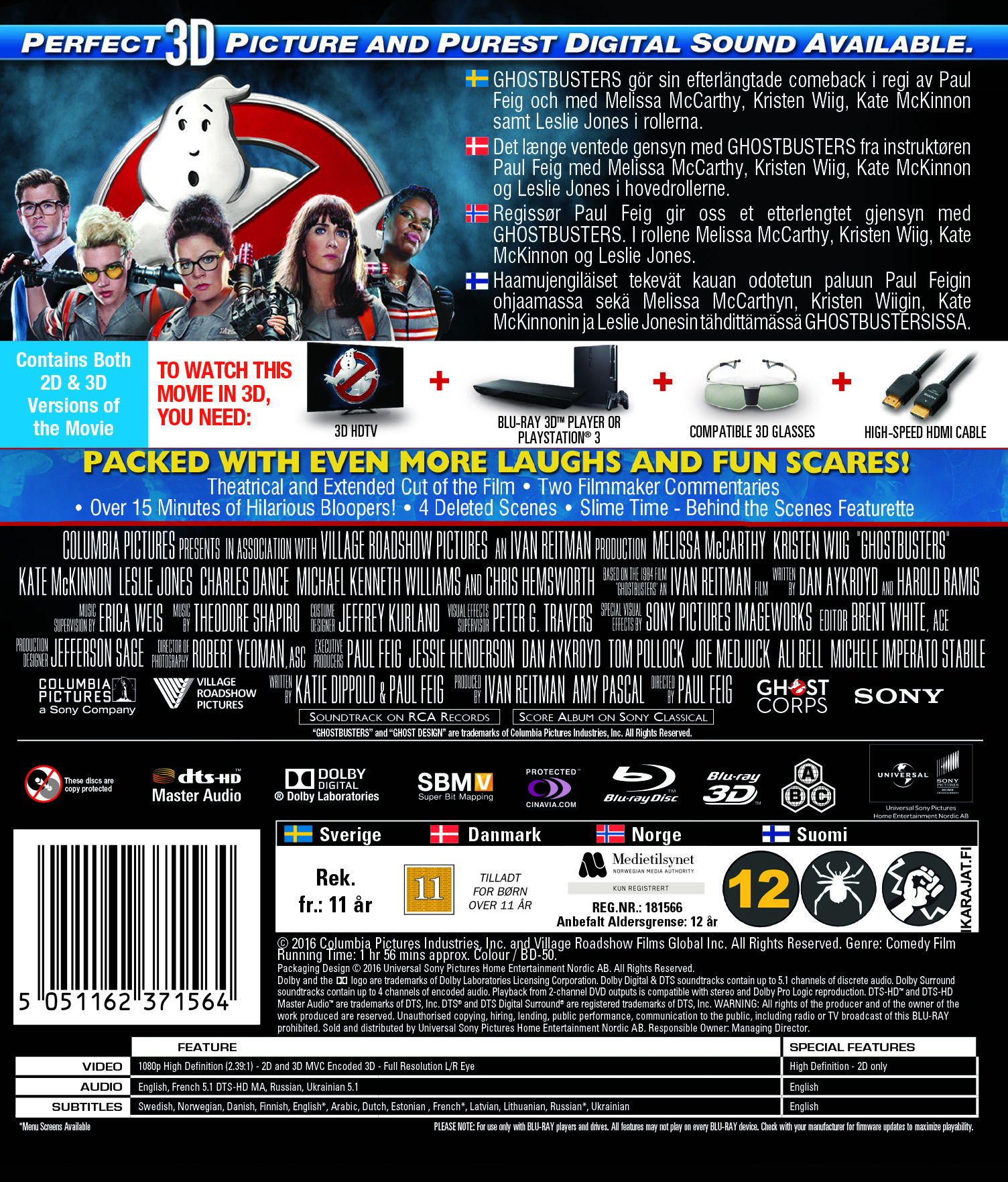 Ghostbusters (2016) (Blu-ray + Real 3D) - 2