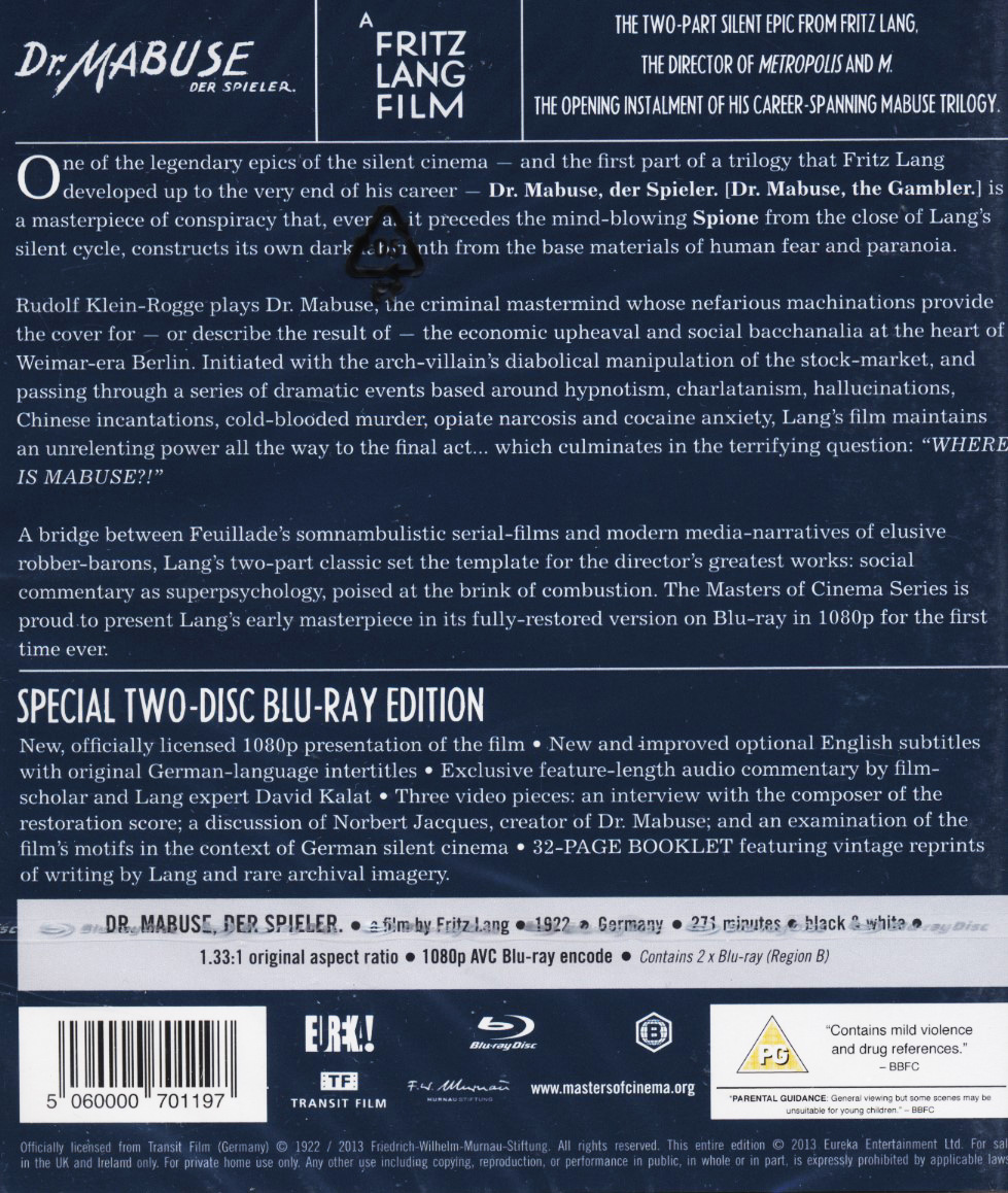 Dr Mabuse - The Gambler (ej svensk text) (2-disc) (Blu-ray) - 2