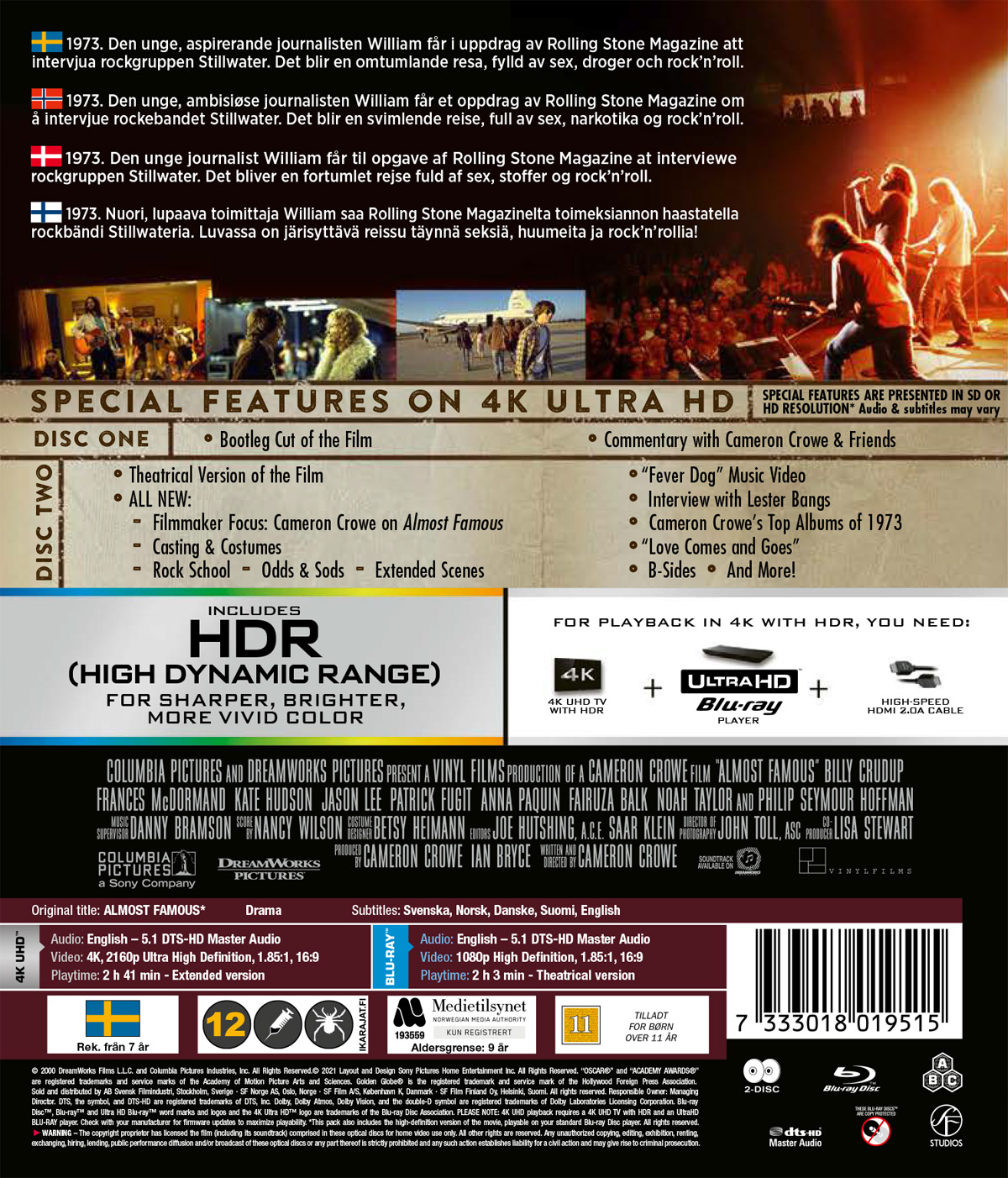 Almost Famous (4K Ultra HD Blu-ray + Blu-ray) - 2
