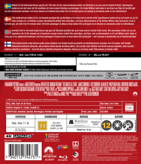 Sum of All Fears (4K Ultra HD Blu-ray) - 2