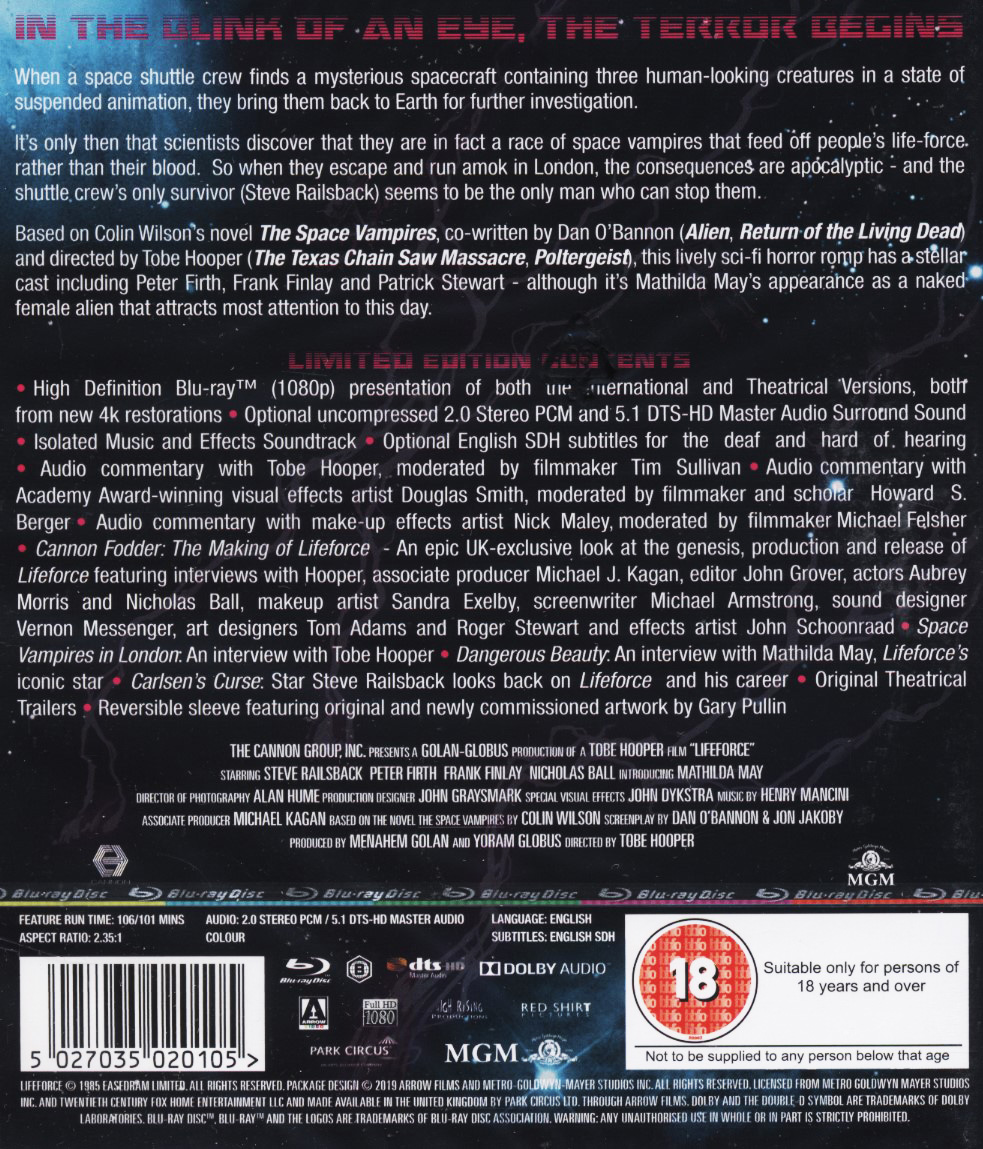Lifeforce (ej svensk text) (Remastered) (Blu-ray) - 2