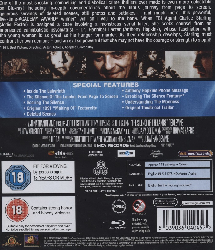 The Silence of the Lambs (ej svensk text) (Blu-ray) - 2