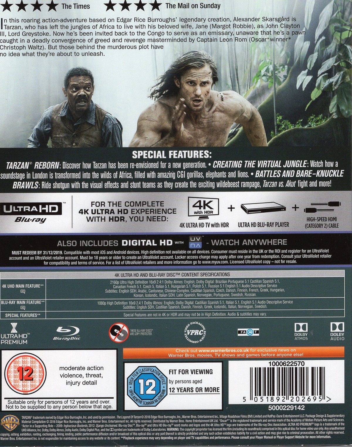 The Legend of Tarzan (4K Ultra HD + Blu-ray) (Begagnad) - 2