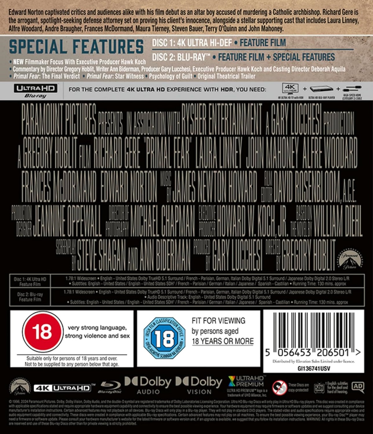 Primal Fear (ej svensk text) (4K Ultra HD + Blu-ray) - 2