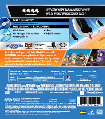 Pingvinerna Från Madagaskar - Den Topphemliga Fen-Tastiska Filmen (Real 3D + Blu-ray) - 2