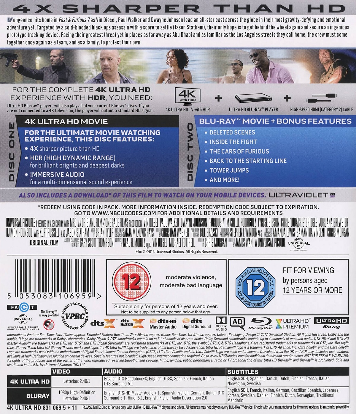 Fast & Furious 7 (4K Ultra HD + Blu-ray) - 2