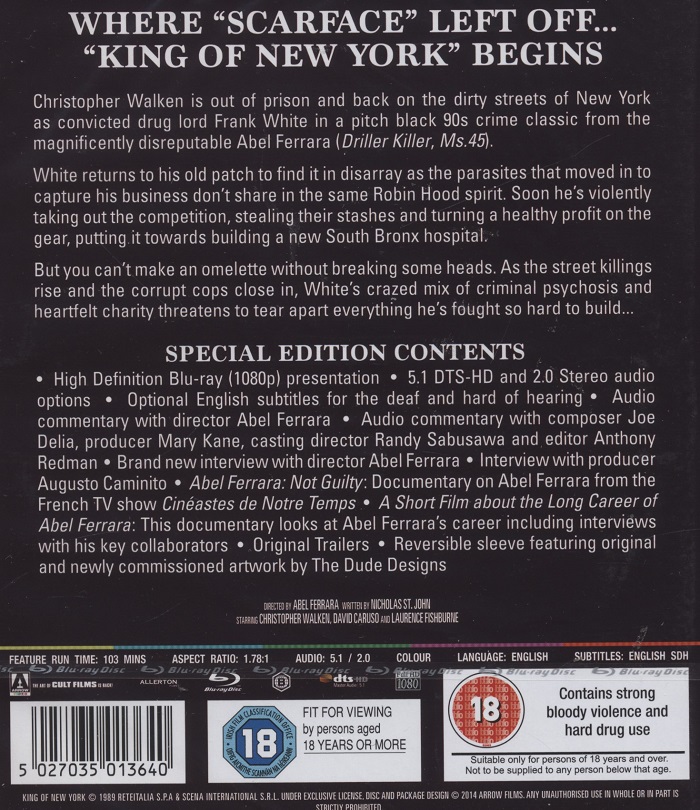 King of New York (ej svensk text) (Blu-ray) - 2
