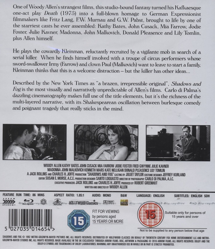 Shadows And Fog (ej svensk text) (Blu-ray) - 2