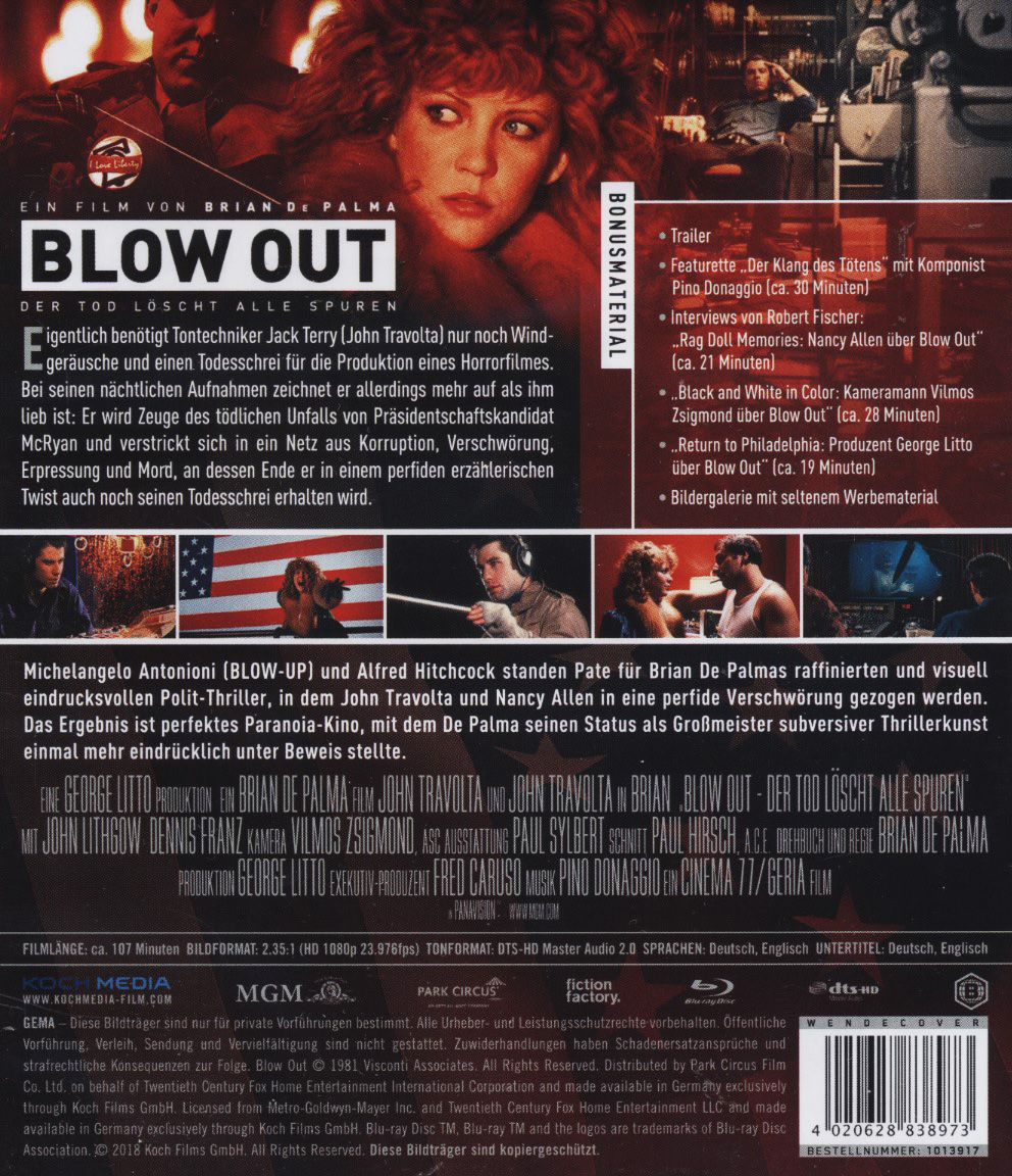Blow Out (2-disc) (ej svensk text) (Blu-ray + Bonus DVD) - 2