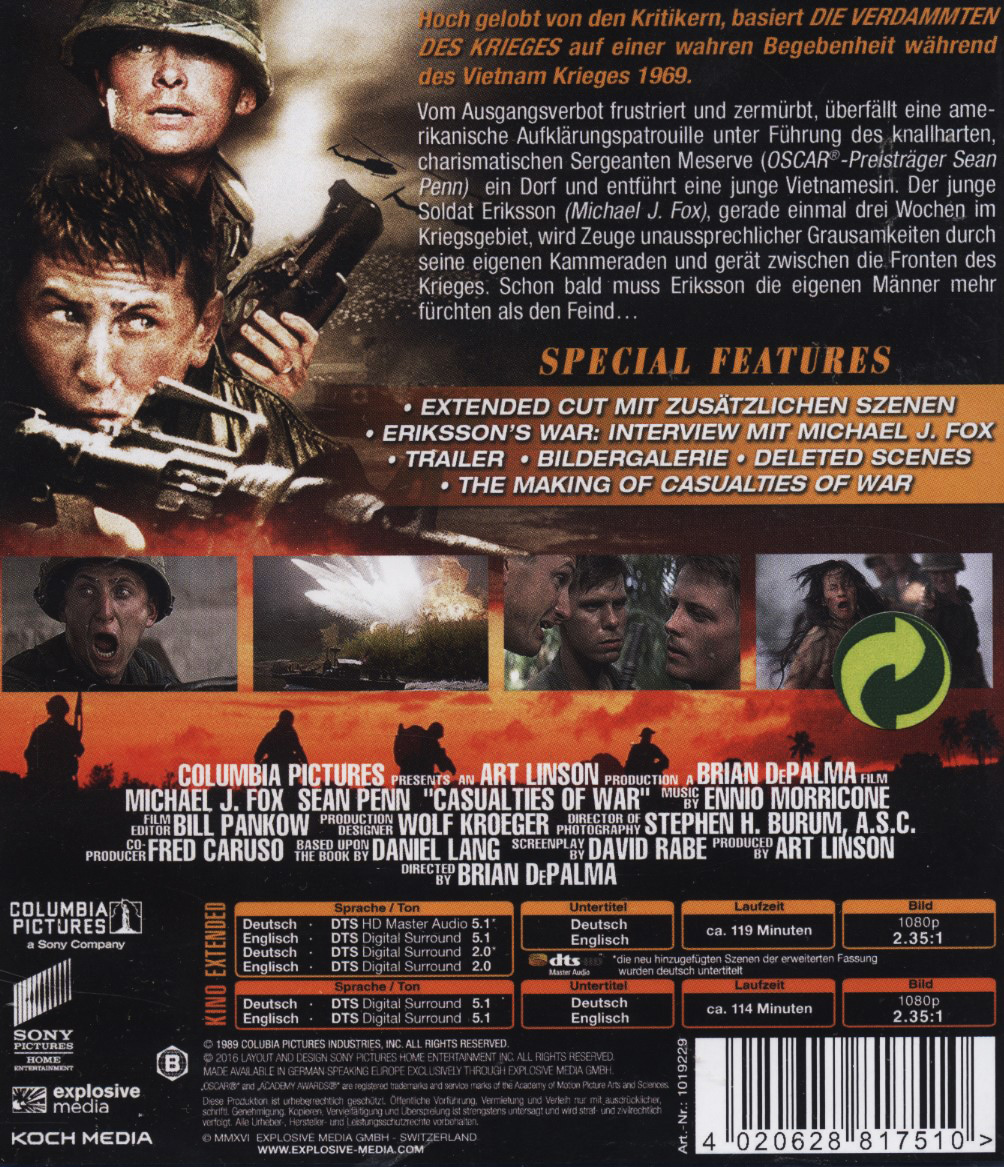 Casualties of War (2-disc) (ej svensk text) (Blu-ray) - 2