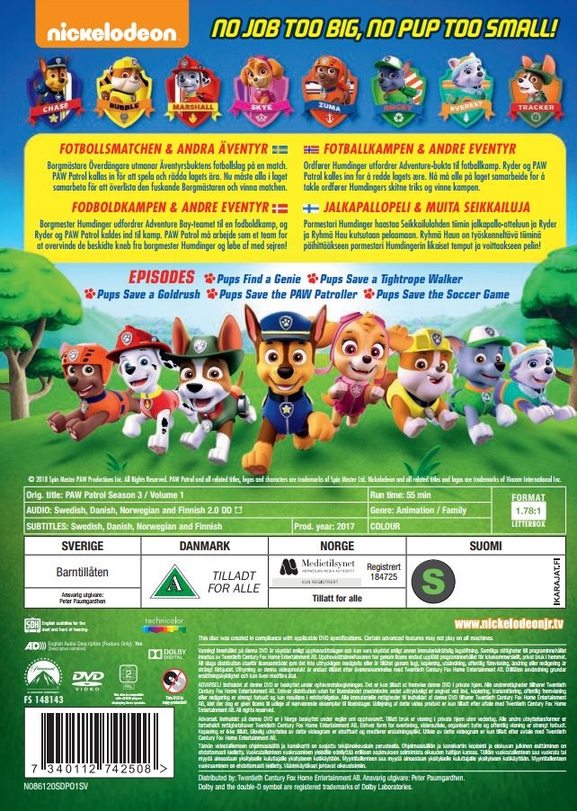 PAW Patrol - Säsong 3 - Volym 1 - 2