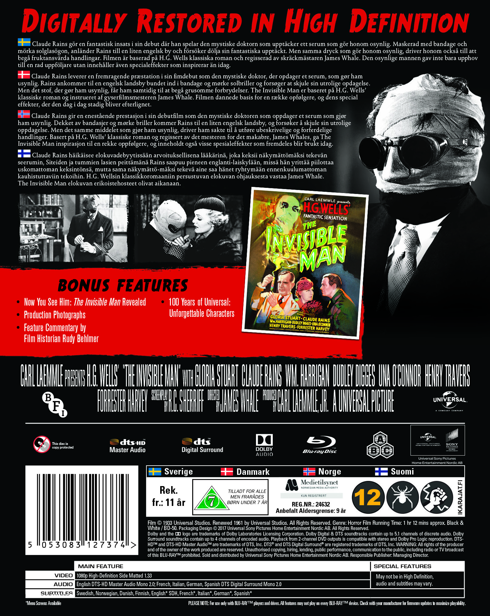 Invisible Man (1933) (Steelbook) (Blu-ray) - 2