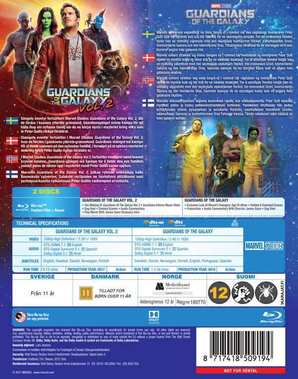 Guardians of the Galaxy 1 & 2 (Blu-ray) - 2