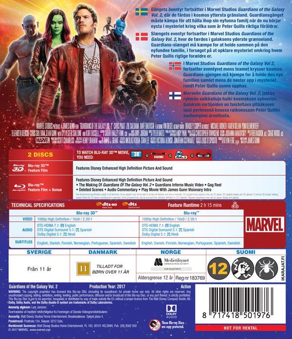 Guardians of the Galaxy Vol. 2 (Real 3D + Blu-ray) - 2