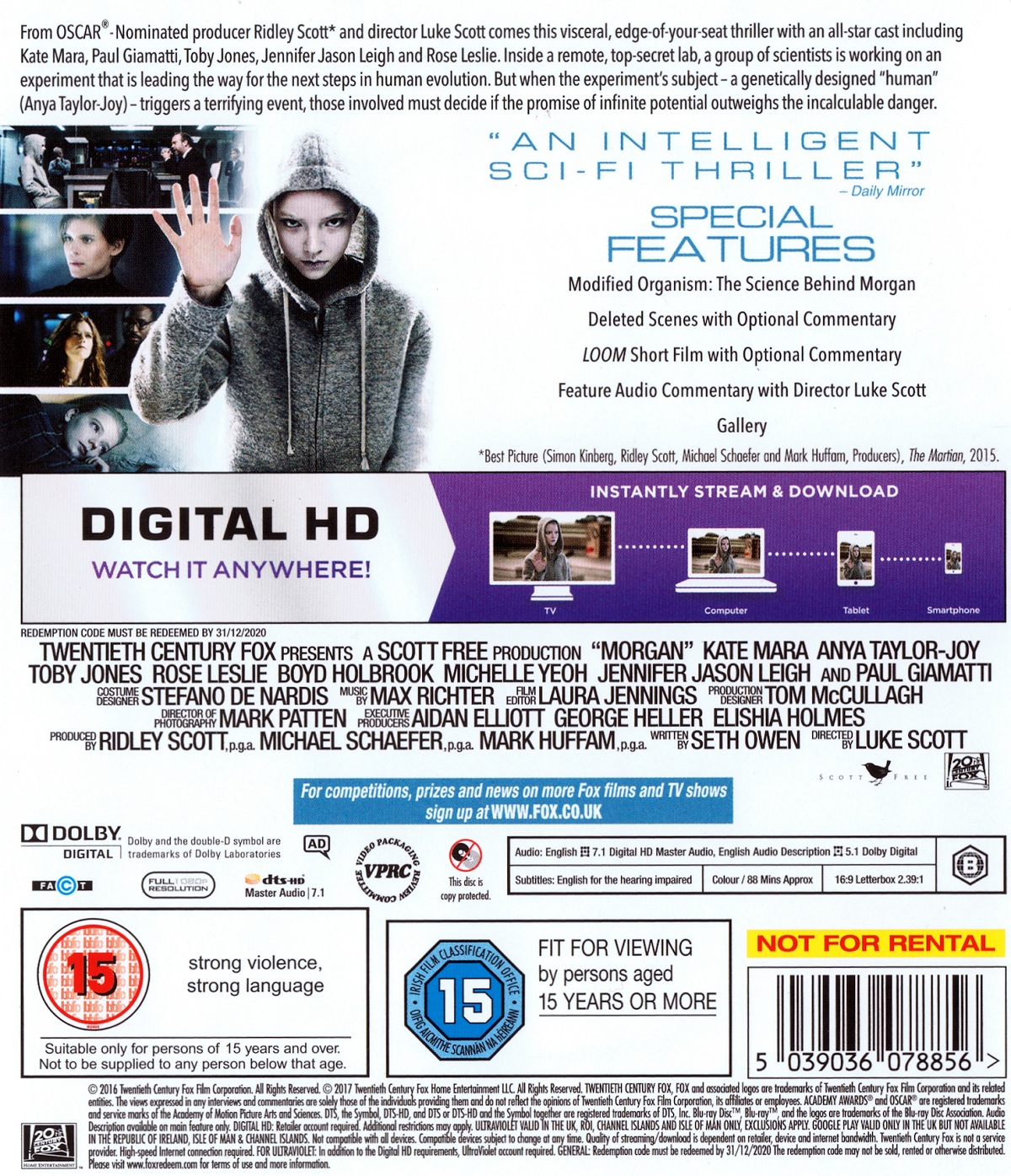 Morgan (ej svensk text) (Blu-ray) - 2