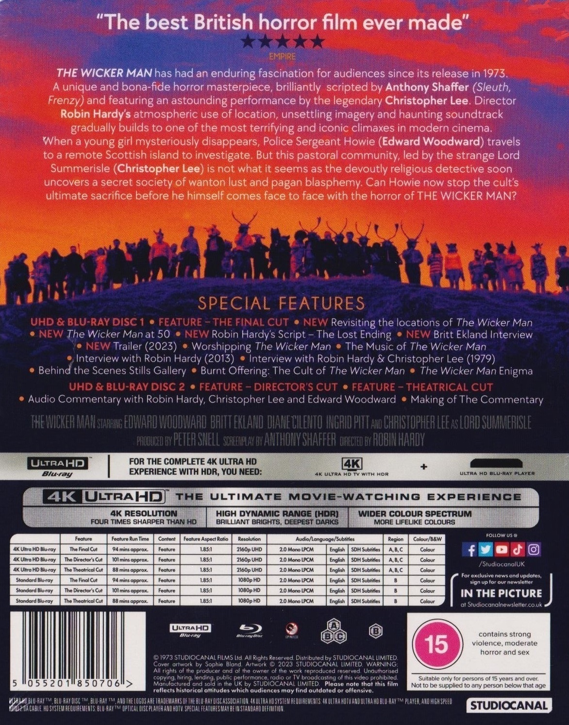 Wicker Man (Limited Edition) (Steelbook) (ej svensk text) (4K Ultra HD + Blu-ray) - 2