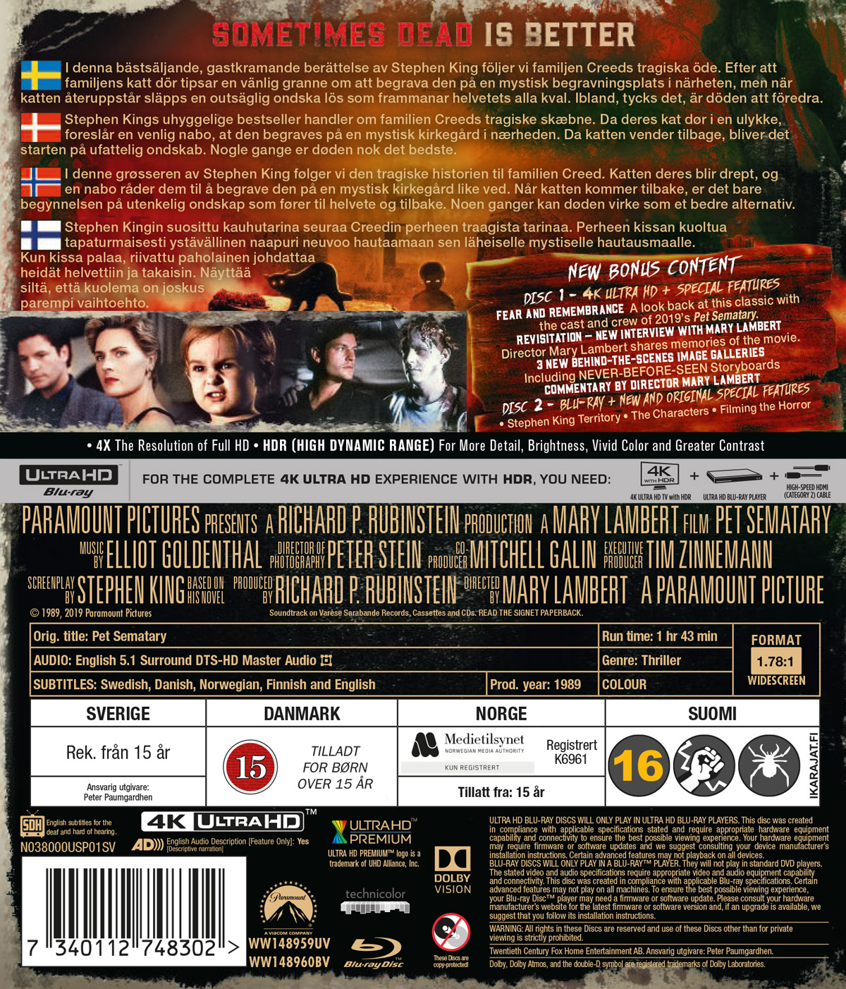 Pet Sematary (30th Anniversary) (4K Ultra HD Blu-ray + Blu-ray) - 2