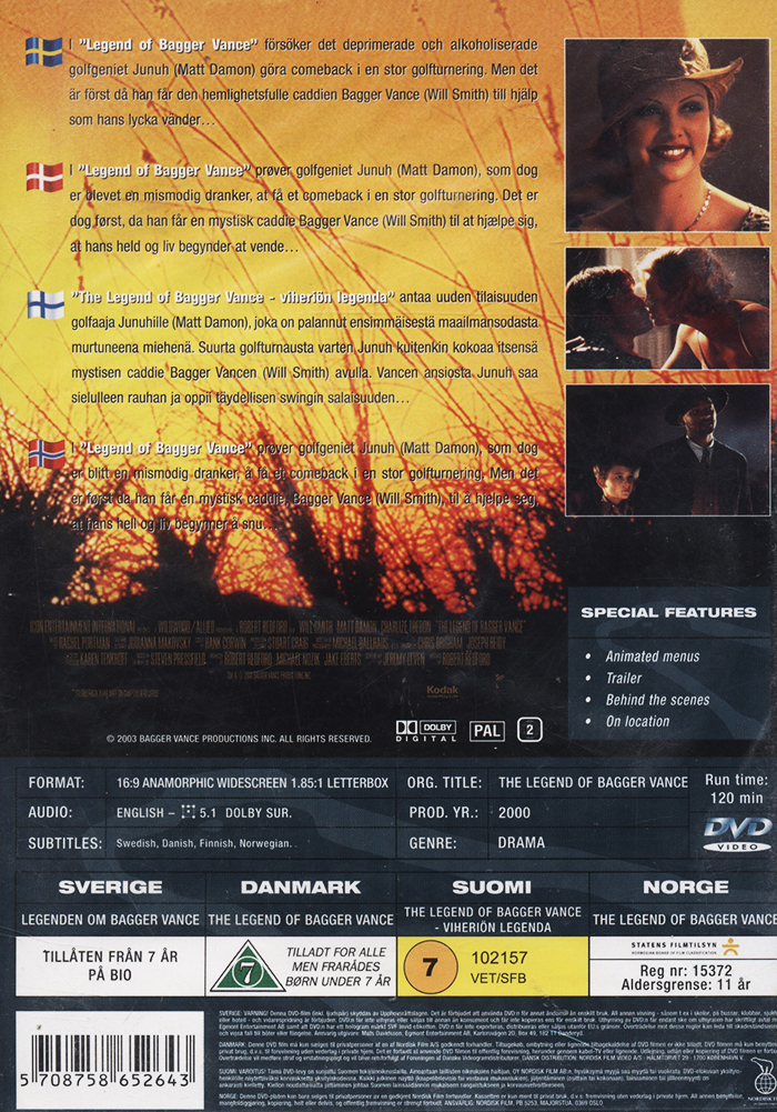 Legenden Om Bagger Vance Kvarnvideo.se