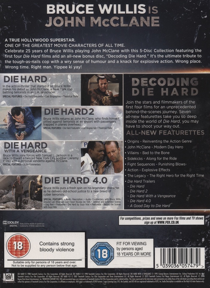Die Hard Quadrilogy (5-disc) (ej svensk text Die Hard 3) - 2