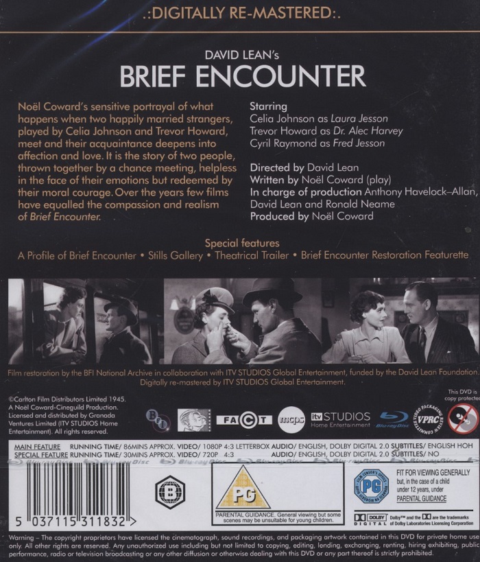 Brief Encounter (ej svensk text) (Bluray) Kvarnvideo.se