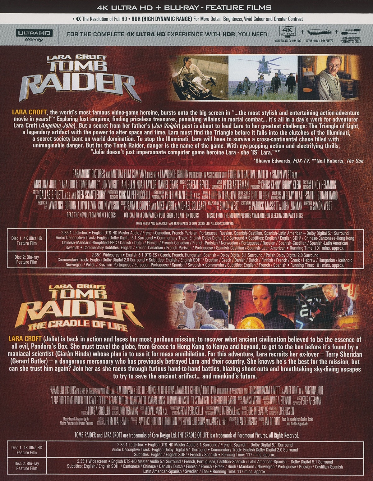 Tomb Raider 1 & 2 (ej svensk text på del 2) (4K Ultra HD + Blu-ray) - 2