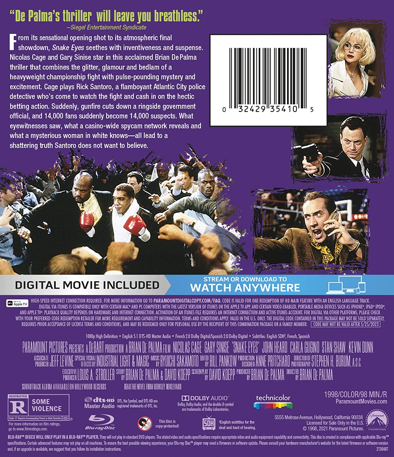 Snake Eyes (ej svensk text) (Blu-ray) - 2