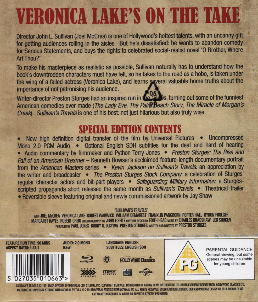 Sullivan's Travels (ej svensk text) (Blu-ray) - 2