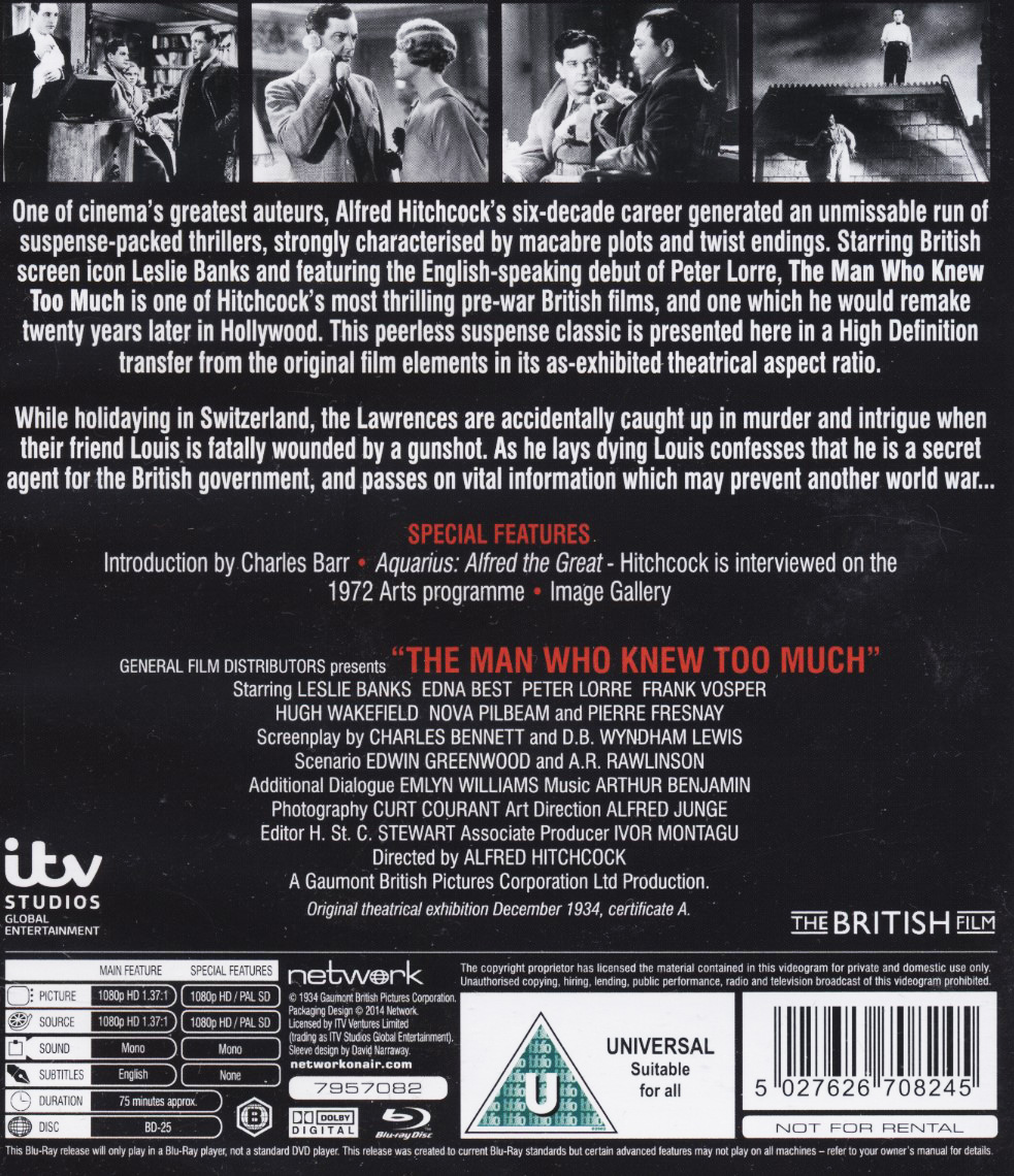 The Man Who Knew Too Much (ej svensk text) (Blu-ray) - 2