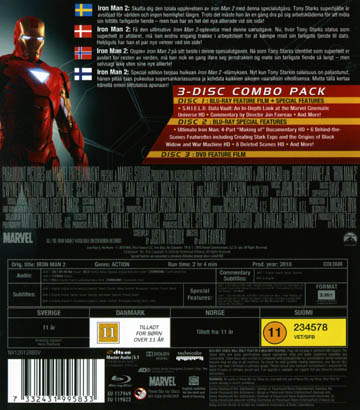 Iron Man 2 (3-disc) (Blu-ray + DVD) (Begagnad) - 2