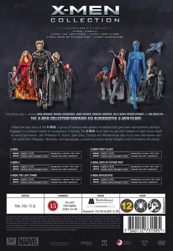X-Men Collection - 6 Films - 2
