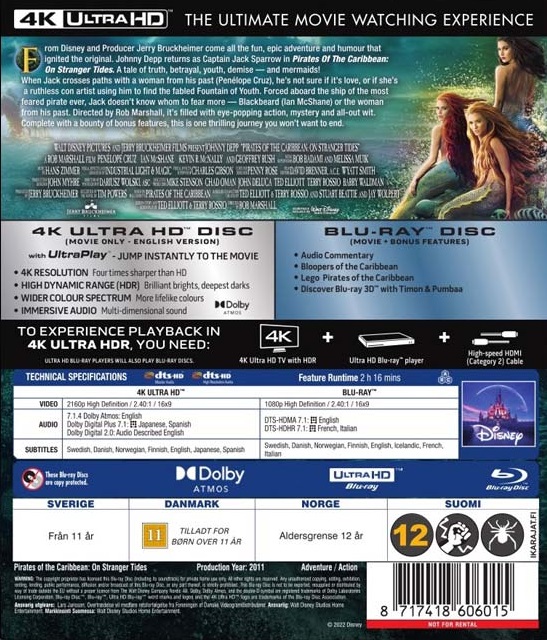 Pirates of the Caribbean - I Främmande Farvatten (4K Ultra HD + Blu-ray) - 2
