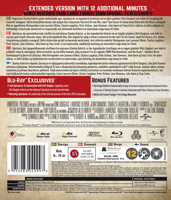 Spartacus: 55th Anniversary Restored Edition (Blu-ray) - 2