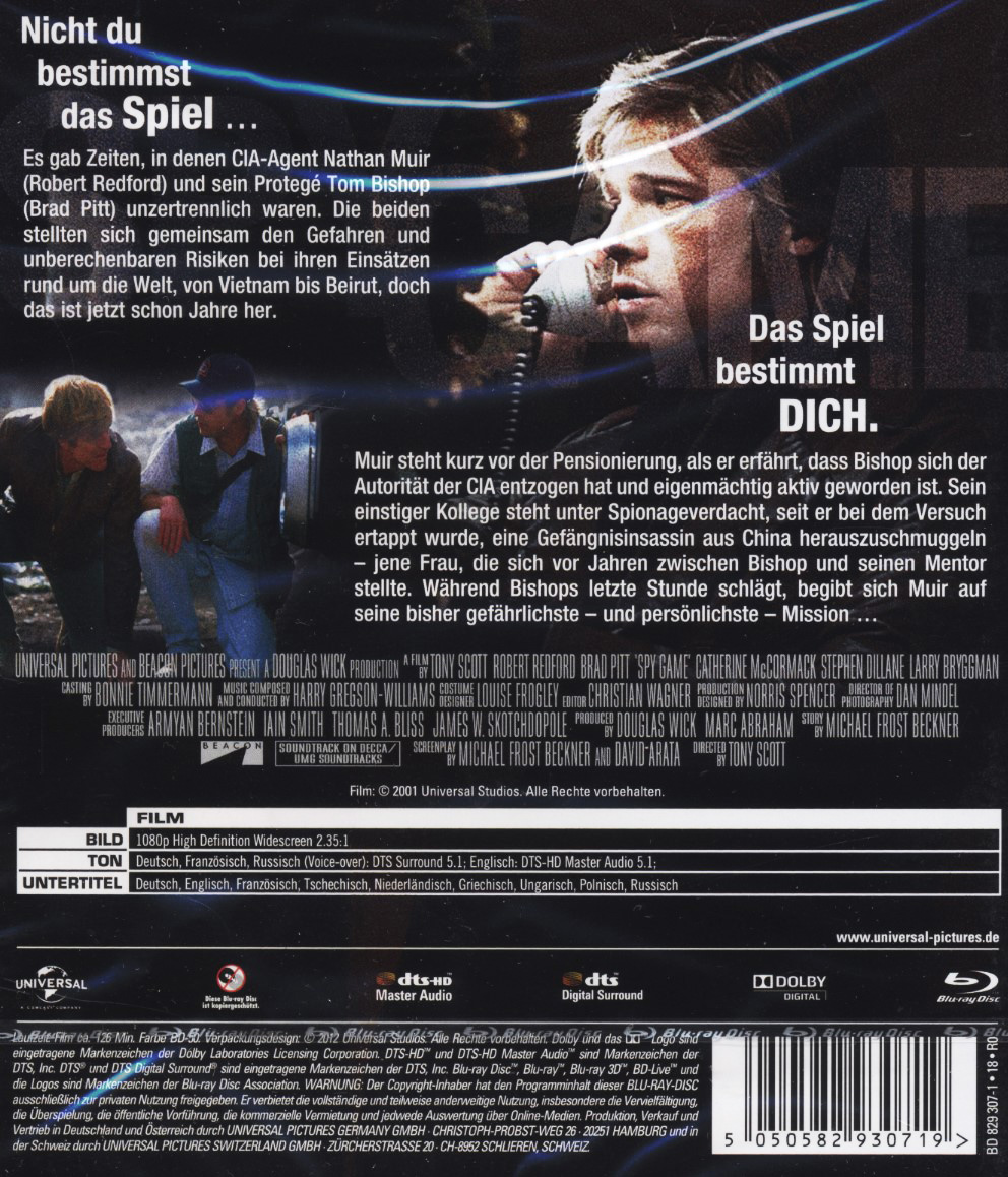 Spy Game (ej svensk text) (Blu-ray) - 2