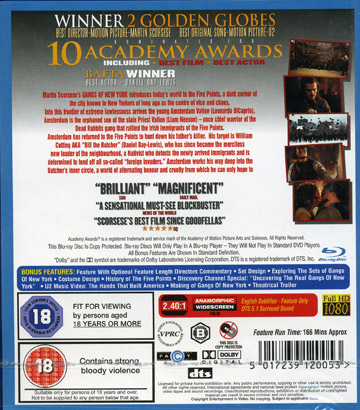 Gangs of New York (Blu-ray) (ej svensk text) - 2