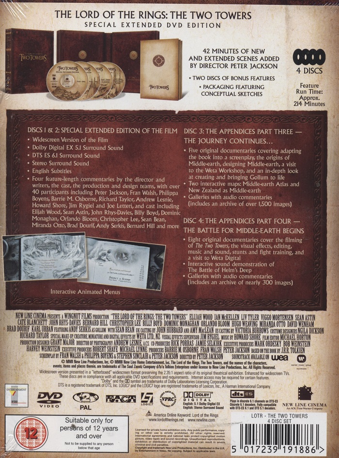 Sagan Om De Två Tornen - Extended Edition (4-disc) (ej svensk text) - 2