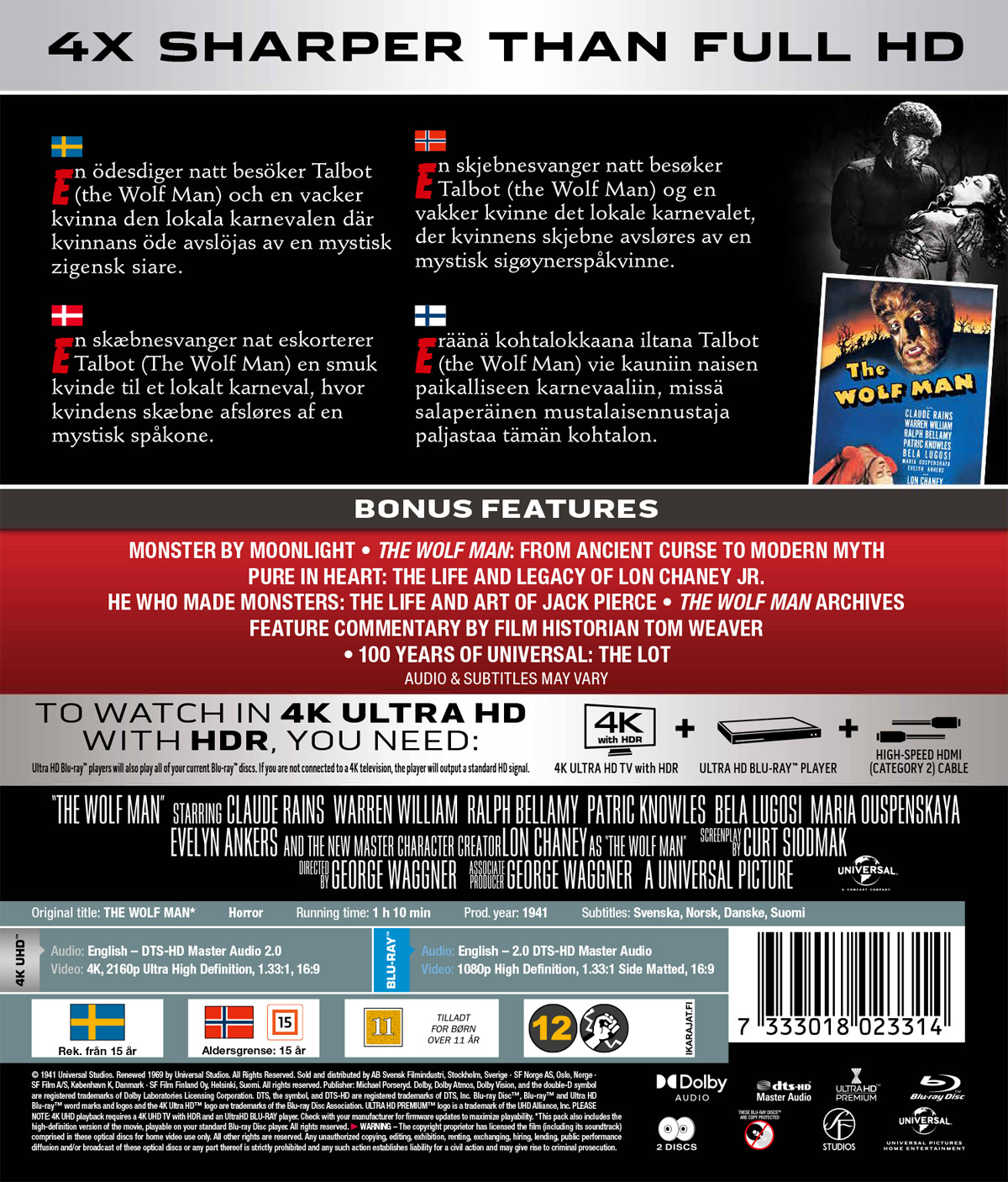 The Wolf man (1941) (4K Ultra HD + Blu-ray) - 2