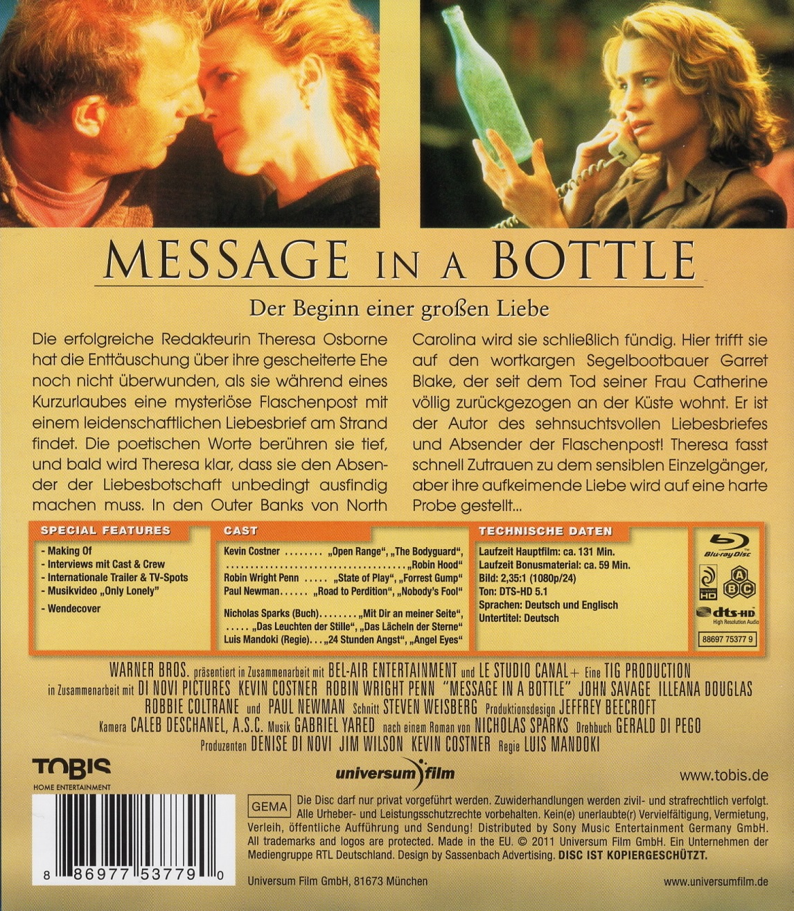 Message In A Bottle (ej svensk text) (Blu-ray) - 2