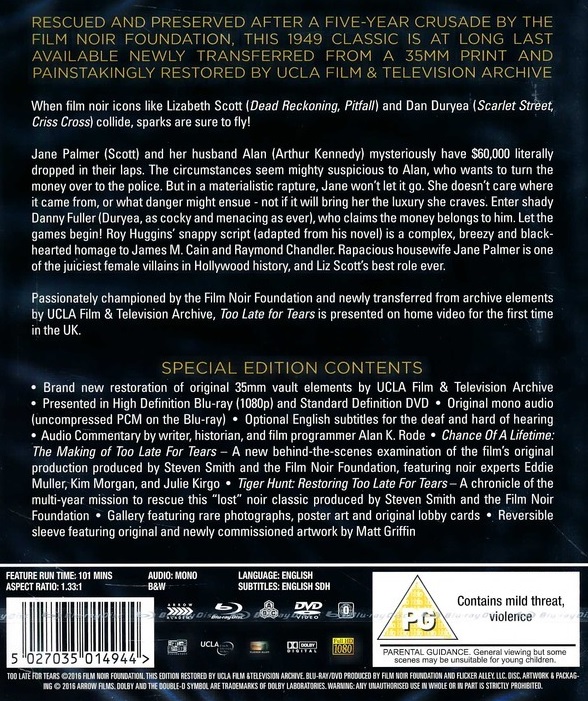 Too Late For Tears (ej svensk text) (Blu-ray + DVD) - 2