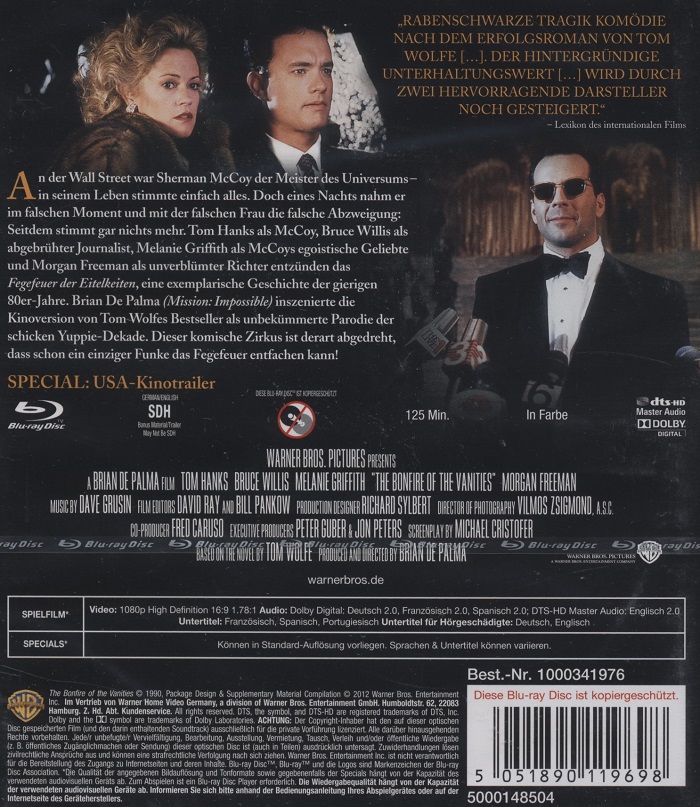 Bonfire of the Vanities (ej svensk text) (Blu-ray) - 2
