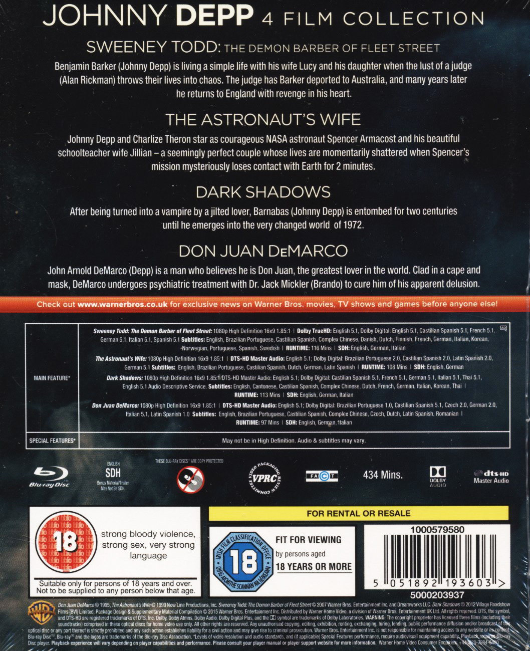 Johnny Depp - 4 Film Collection (ej svensk text) (Blu-ray) - 2