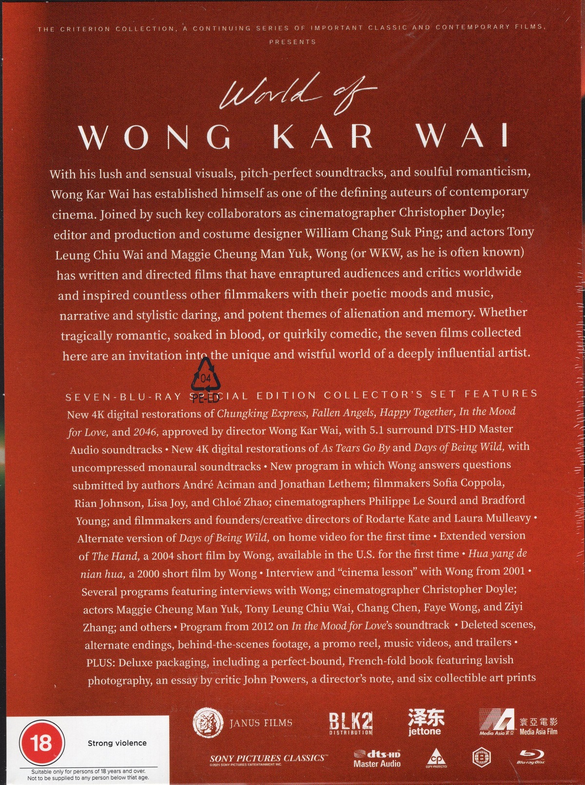 World Of Wong Kar Wai (Criterion Collection) (ej svensk text) (Blu-ray) - 2