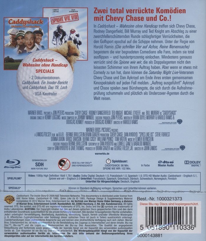 Caddyshack / Spies Like Us (Blu-ray) - 2